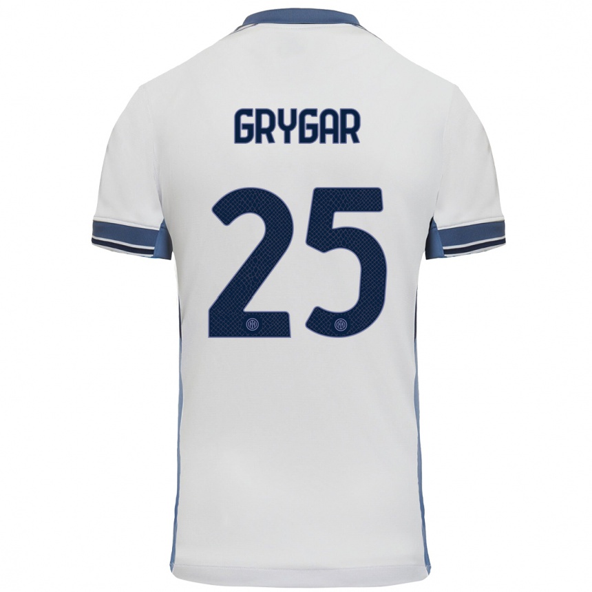 Férfi Labdarúgás Samuel Grygar #25 Fehér Szürke Idegenbeli Jersey 2024/25 Mez Póló Ing