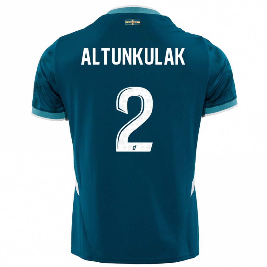 Férfi Labdarúgás Selen Altunkulak #2 Türkizkék Idegenbeli Jersey 2024/25 Mez Póló Ing