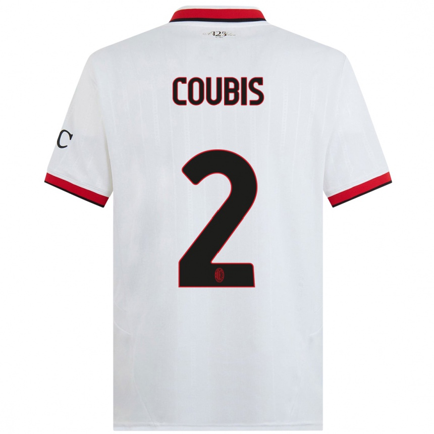 Férfi Labdarúgás Andrei Coubis #2 Fehér Fekete Piros Idegenbeli Jersey 2024/25 Mez Póló Ing