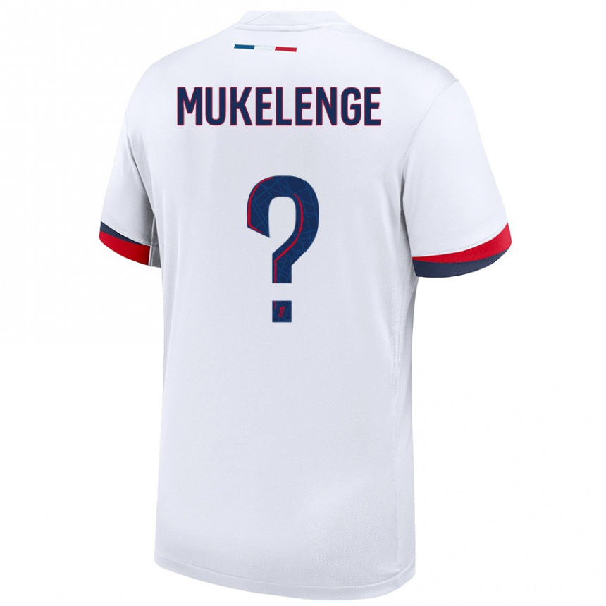 Férfi Labdarúgás Christ Mukelenge #0 Fehér Kék Piros Idegenbeli Jersey 2024/25 Mez Póló Ing