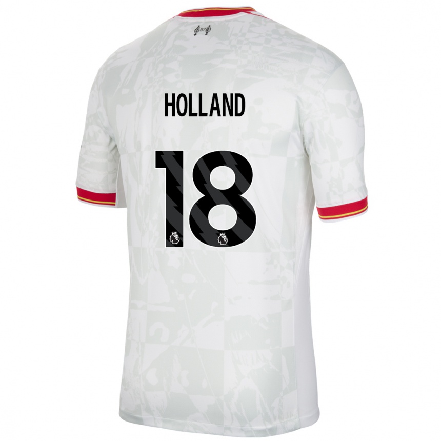 Férfi Labdarúgás Ceri Holland #18 Fehér Piros Fekete Harmadik Számú Jersey 2024/25 Mez Póló Ing