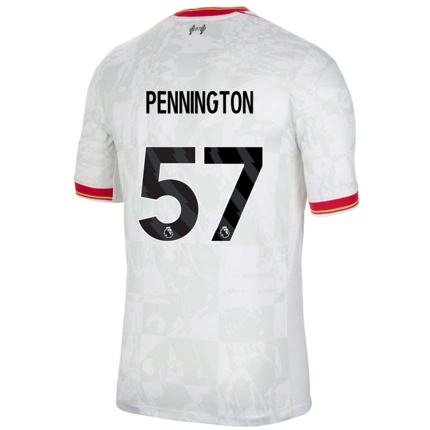 Férfi Labdarúgás Cody Pennington #57 Fehér Piros Fekete Harmadik Számú Jersey 2024/25 Mez Póló Ing