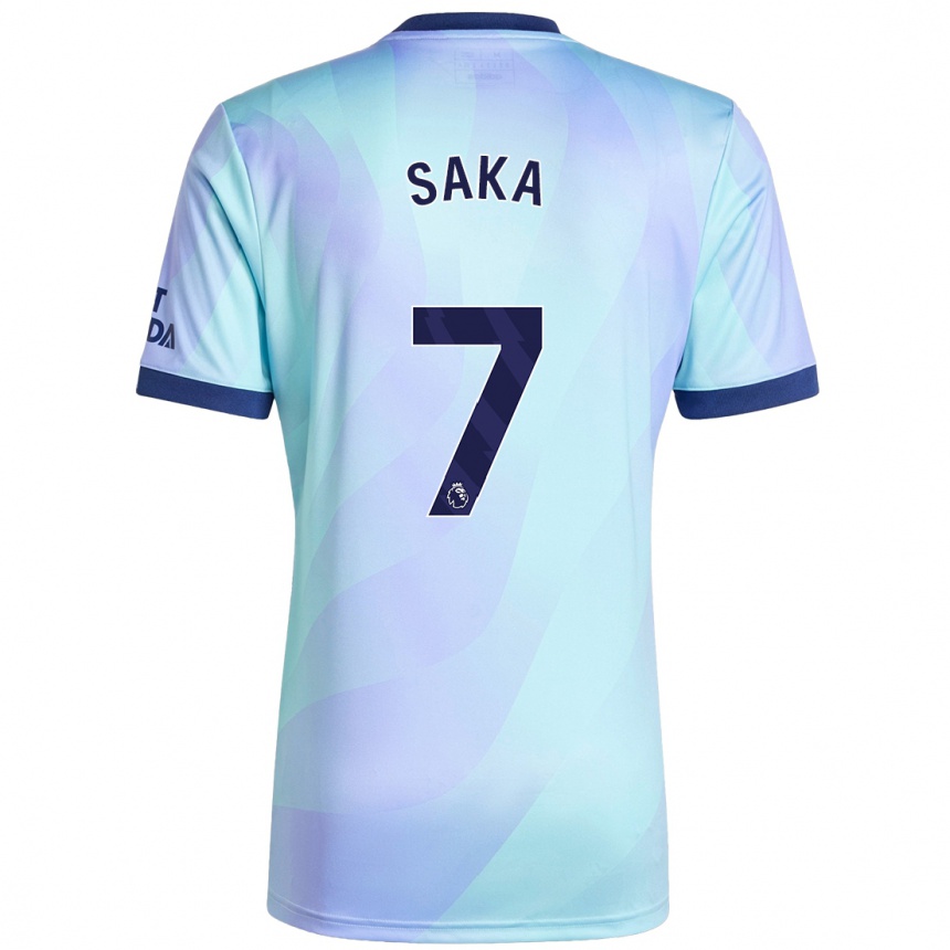 Férfi Labdarúgás Bukayo Saka #7 Aqua Harmadik Számú Jersey 2024/25 Mez Póló Ing