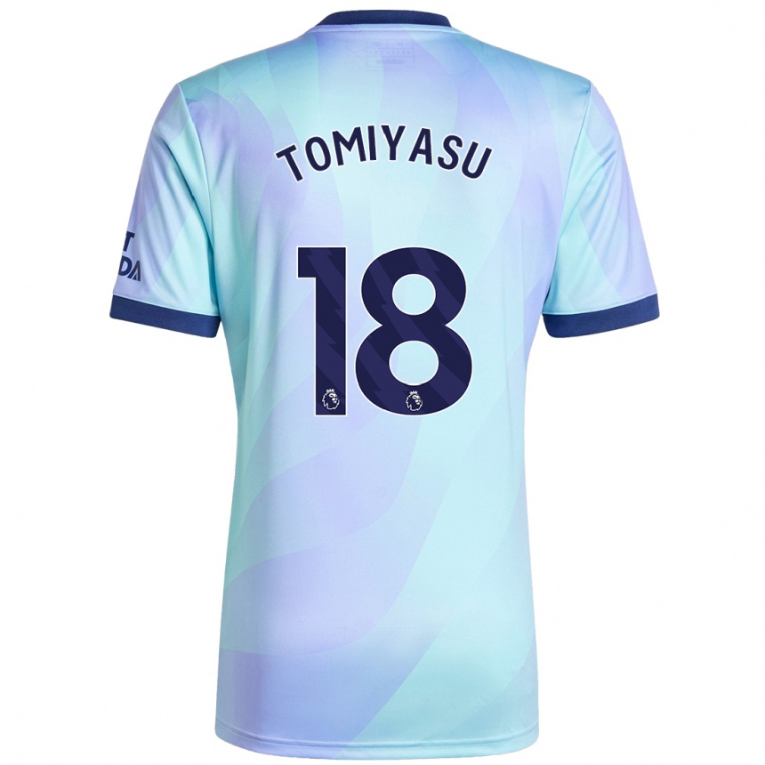 Férfi Labdarúgás Takehiro Tomiyasu #18 Aqua Harmadik Számú Jersey 2024/25 Mez Póló Ing