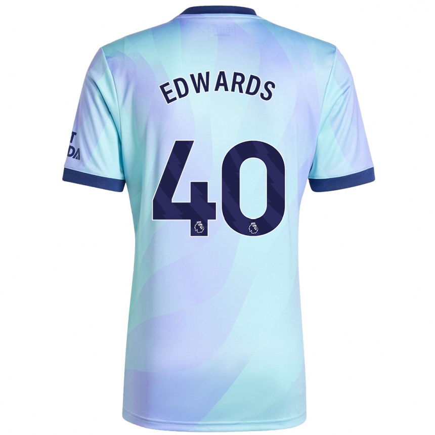 Férfi Labdarúgás Khayon Edwards #40 Aqua Harmadik Számú Jersey 2024/25 Mez Póló Ing