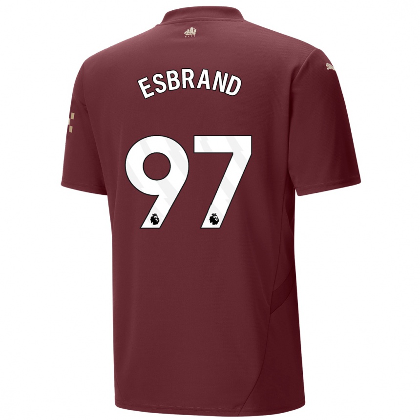 Férfi Labdarúgás Josh Wilson-Esbrand #97 Gesztenyebarna Harmadik Számú Jersey 2024/25 Mez Póló Ing