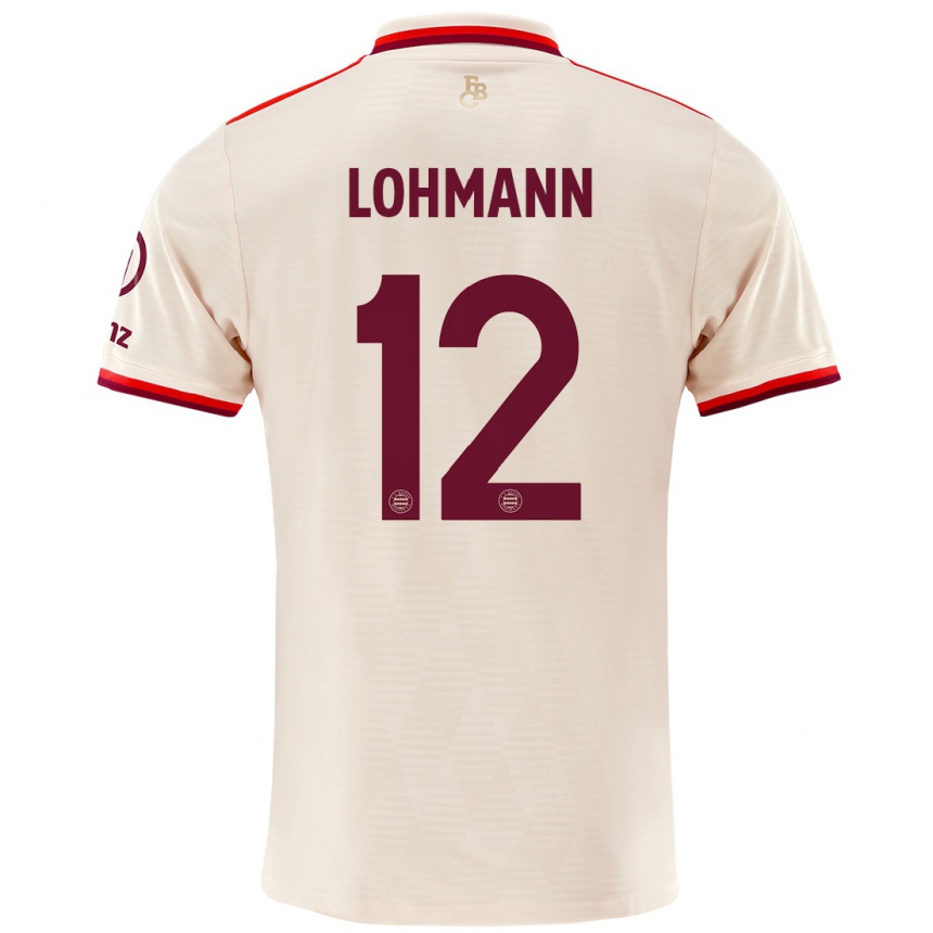 Férfi Labdarúgás Sydney Lohmann #12 Vászon Harmadik Számú Jersey 2024/25 Mez Póló Ing