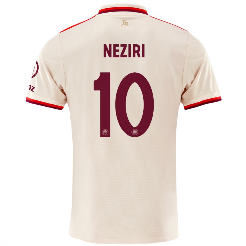 Férfi Labdarúgás Behar Neziri #10 Vászon Harmadik Számú Jersey 2024/25 Mez Póló Ing