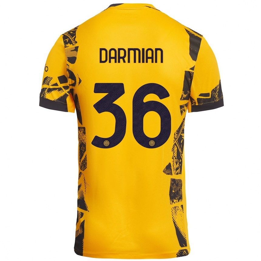 Férfi Labdarúgás Matteo Darmian #36 Arany Fekete Harmadik Számú Jersey 2024/25 Mez Póló Ing