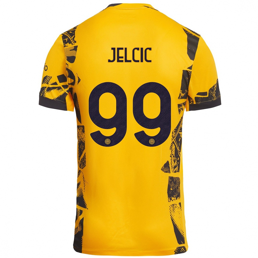 Férfi Labdarúgás Maja Jelčić #99 Arany Fekete Harmadik Számú Jersey 2024/25 Mez Póló Ing