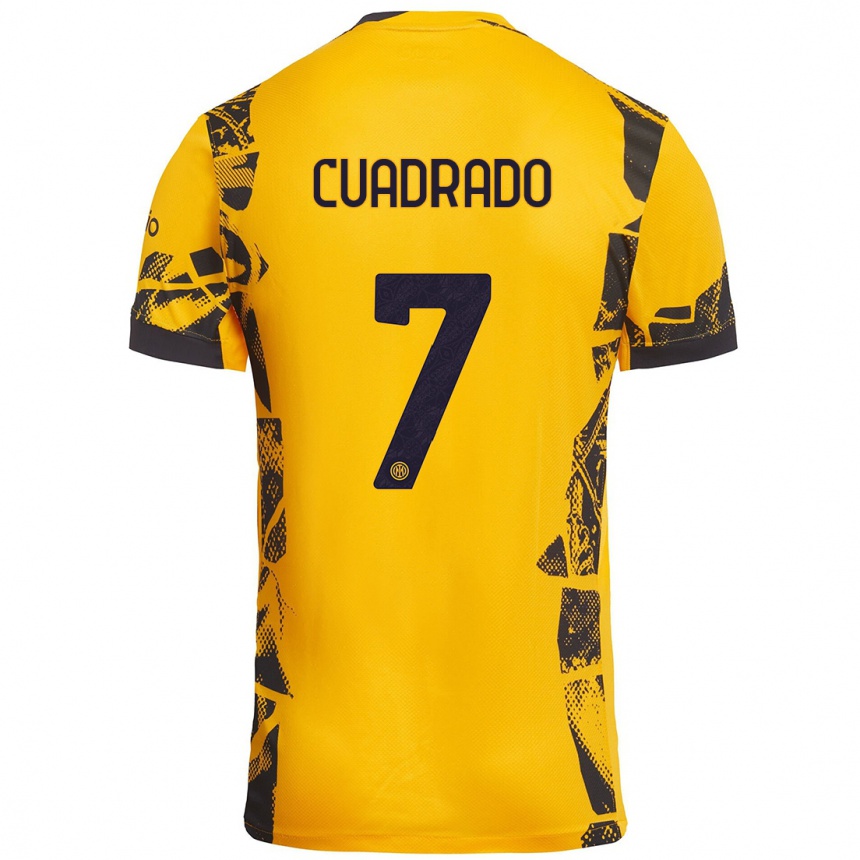 Férfi Labdarúgás Juan Cuadrado #7 Arany Fekete Harmadik Számú Jersey 2024/25 Mez Póló Ing