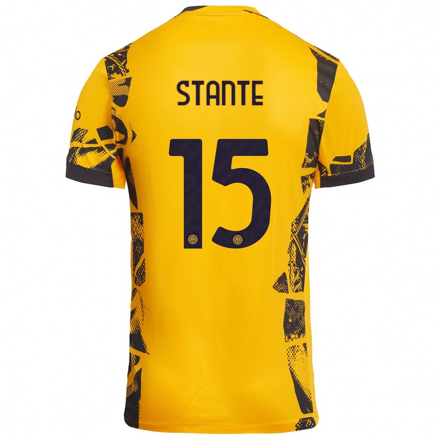 Férfi Labdarúgás Francesco Stante #15 Arany Fekete Harmadik Számú Jersey 2024/25 Mez Póló Ing