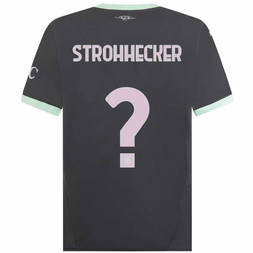 Férfi Labdarúgás Riccardo Strohhecker #0 Szürke Harmadik Számú Jersey 2024/25 Mez Póló Ing