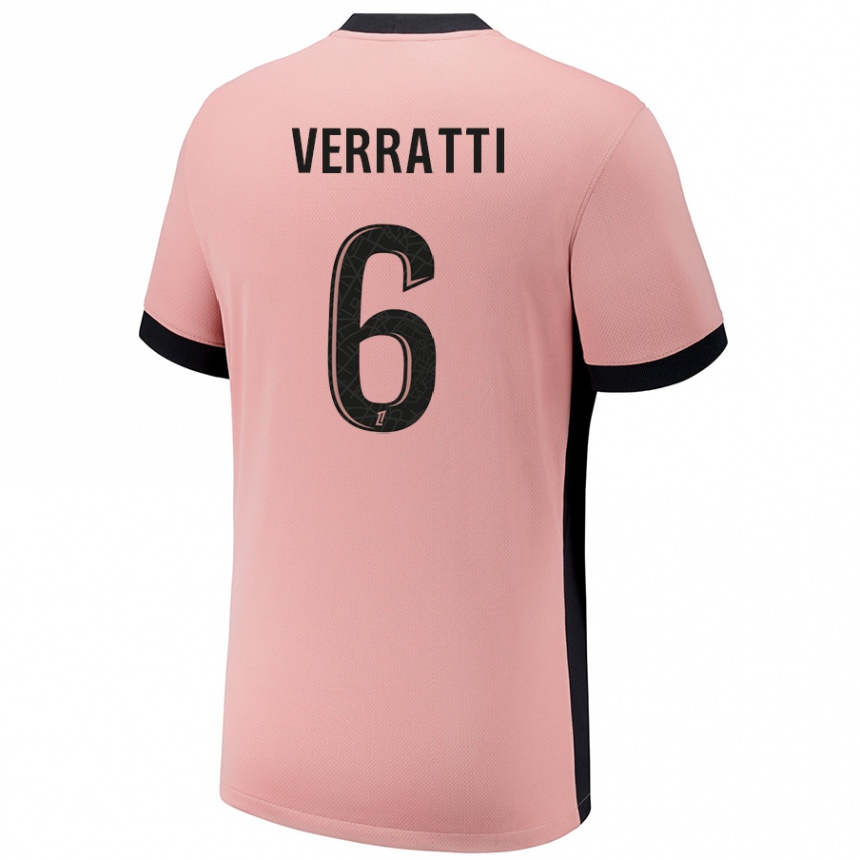 Férfi Labdarúgás Marco Verratti #6 Rozsda Rózsaszín Harmadik Számú Jersey 2024/25 Mez Póló Ing