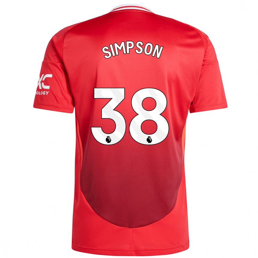 Női Labdarúgás Jess Simpson #38 Élénkpiros Hazai Jersey 2024/25 Mez Póló Ing