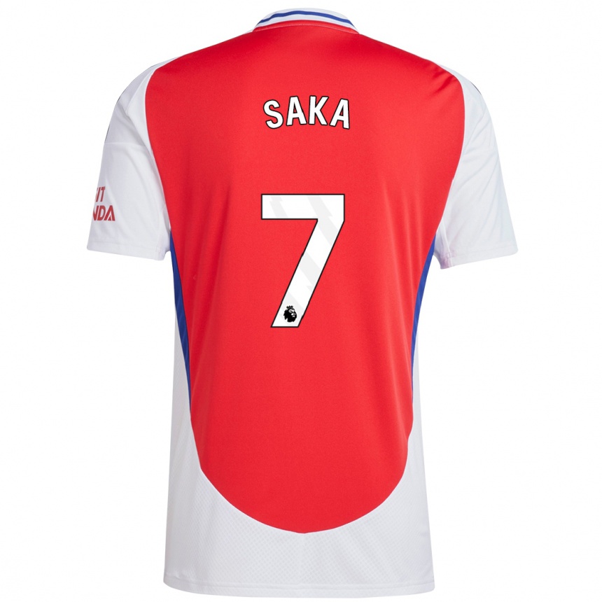 Női Labdarúgás Bukayo Saka #7 Piros Fehér Hazai Jersey 2024/25 Mez Póló Ing