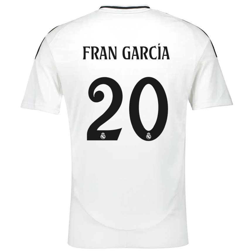 Női Labdarúgás Fran García #20 Fehér Hazai Jersey 2024/25 Mez Póló Ing