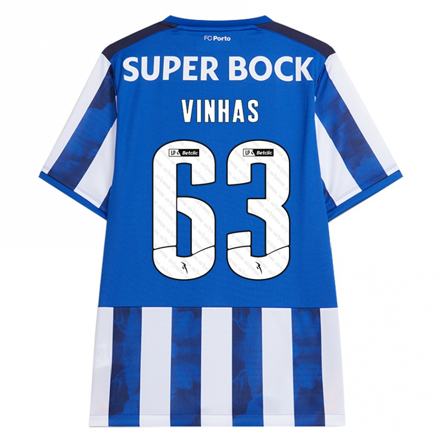 Női Labdarúgás David Vinhas #63 Kék Fehér Hazai Jersey 2024/25 Mez Póló Ing