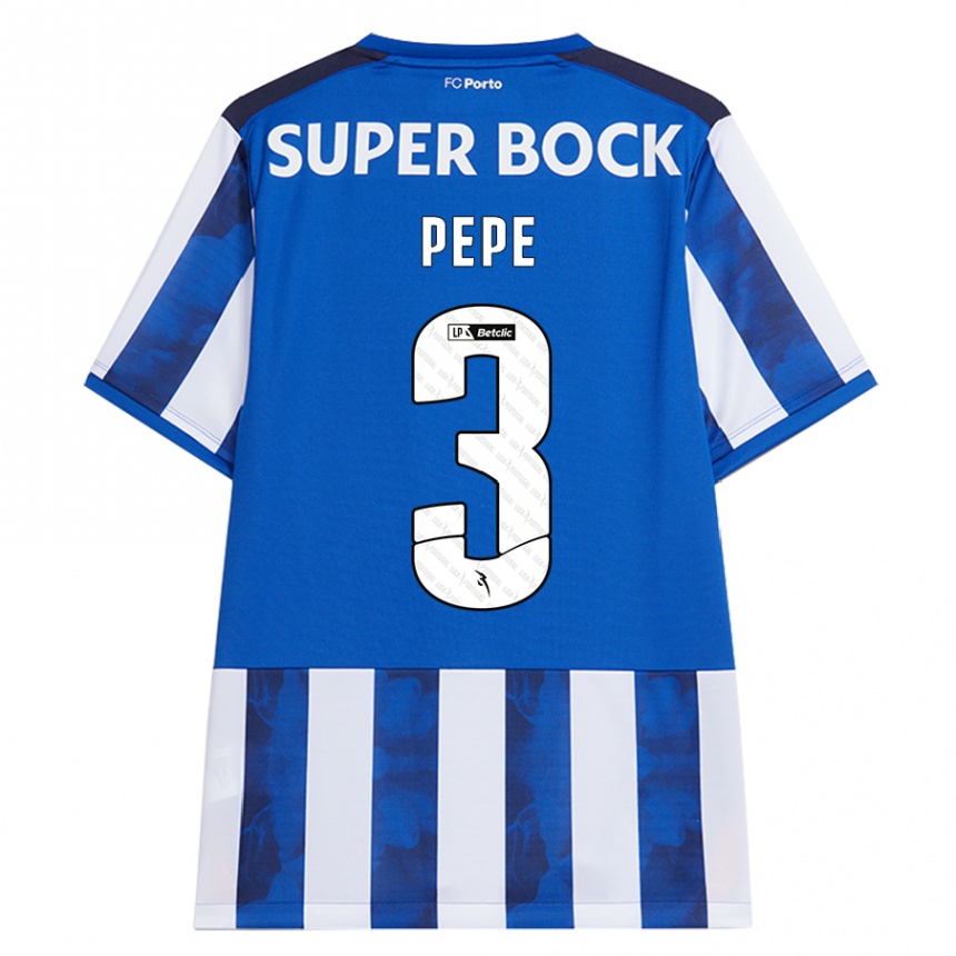 Női Labdarúgás Pepe #3 Kék Fehér Hazai Jersey 2024/25 Mez Póló Ing