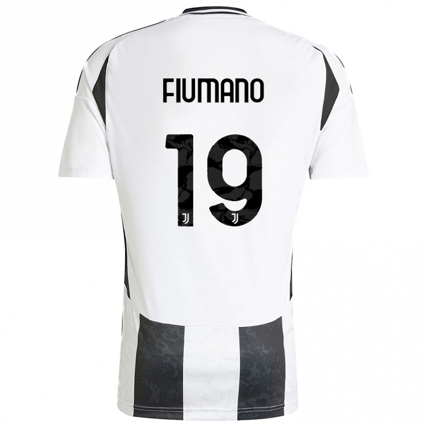 Női Labdarúgás Filippo Fiumano #19 Fehér Fekete Hazai Jersey 2024/25 Mez Póló Ing