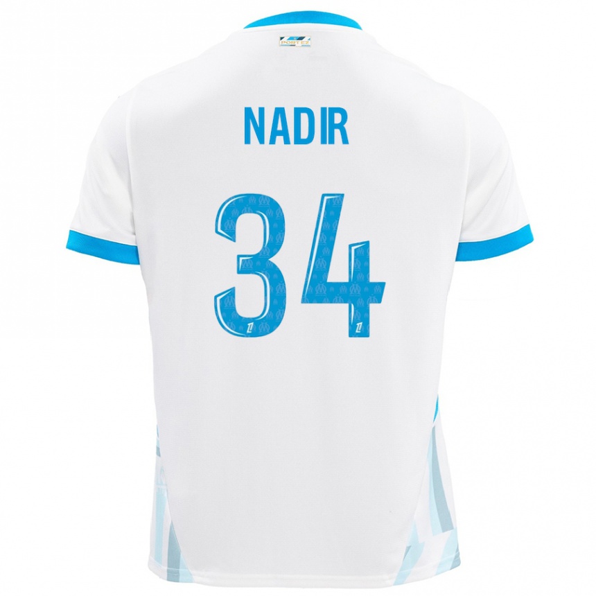 Női Labdarúgás Bilal Nadir #34 Fehér Ég Kék Hazai Jersey 2024/25 Mez Póló Ing