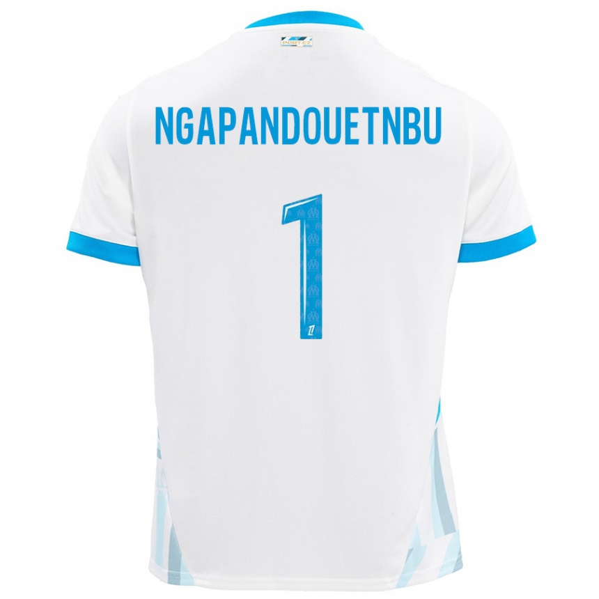 Női Labdarúgás Simon Ngapandouetnbu #1 Fehér Ég Kék Hazai Jersey 2024/25 Mez Póló Ing