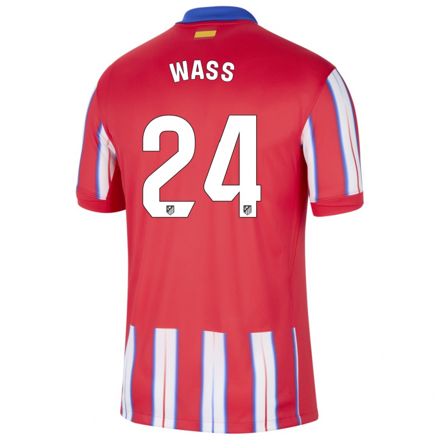 Női Labdarúgás Daniel Wass #24 Piros Fehér Kék Hazai Jersey 2024/25 Mez Póló Ing