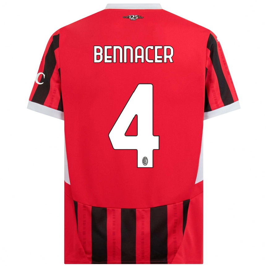 Női Labdarúgás Ismael Bennacer #4 Piros Fekete Hazai Jersey 2024/25 Mez Póló Ing