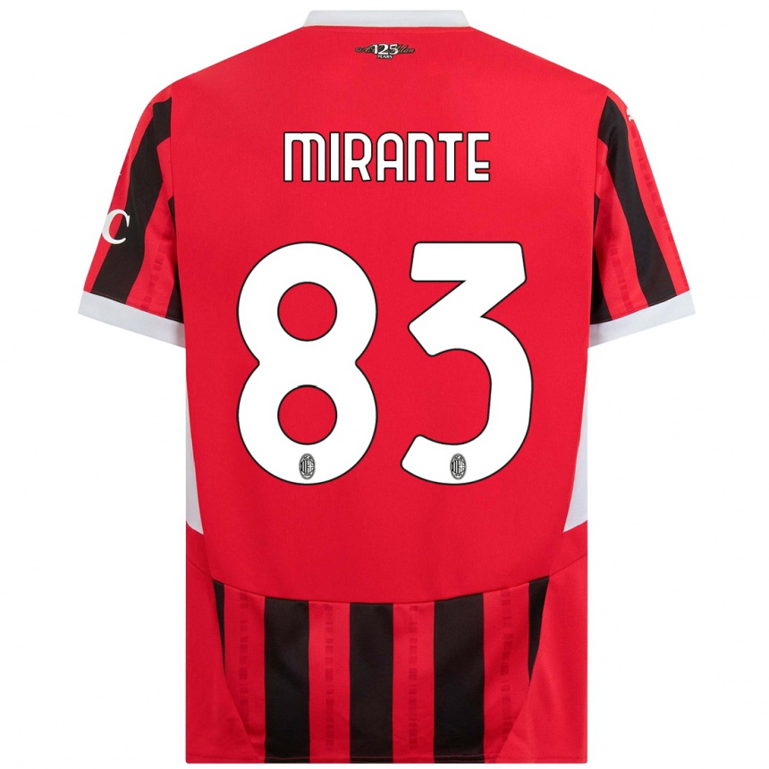 Női Labdarúgás Antonio Mirante #83 Piros Fekete Hazai Jersey 2024/25 Mez Póló Ing