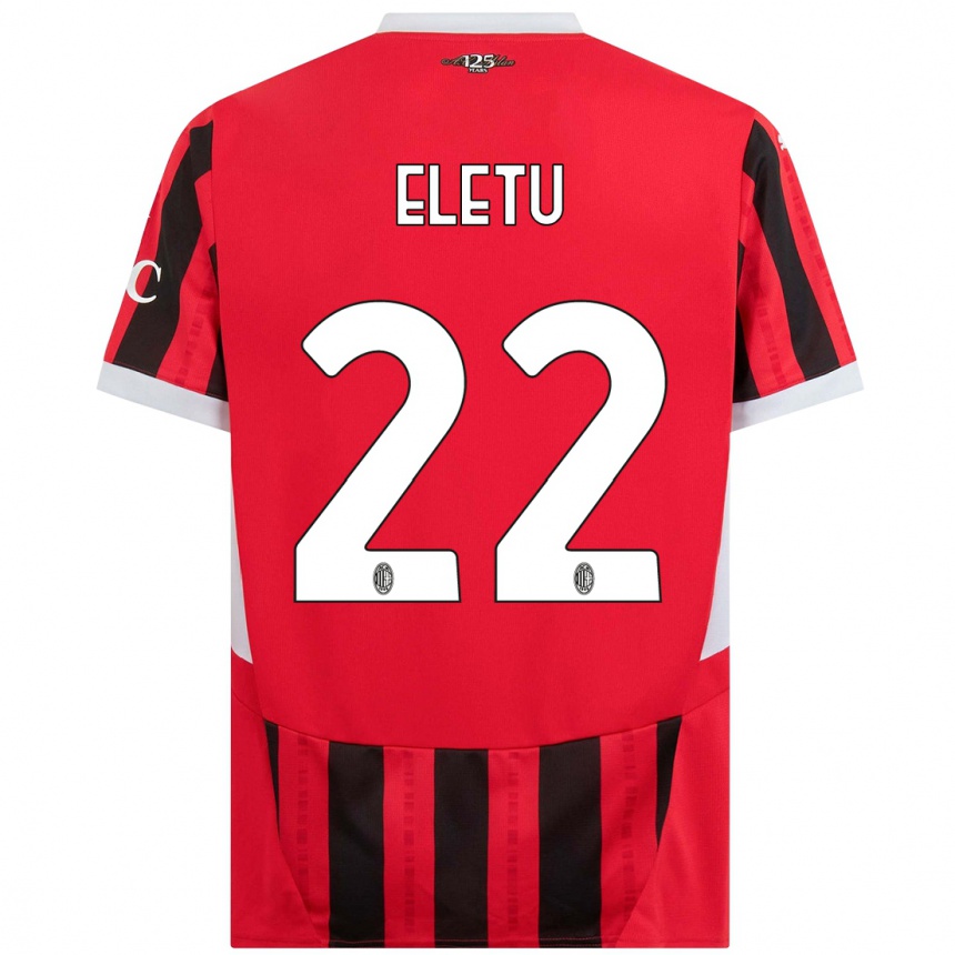 Női Labdarúgás Victor Eletu #22 Piros Fekete Hazai Jersey 2024/25 Mez Póló Ing