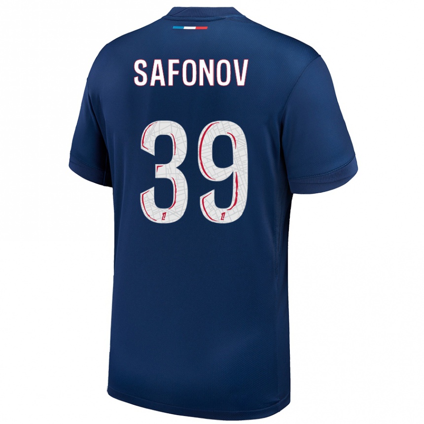 Női Labdarúgás Matvey Safonov #39 Sötétkék Fehér Hazai Jersey 2024/25 Mez Póló Ing