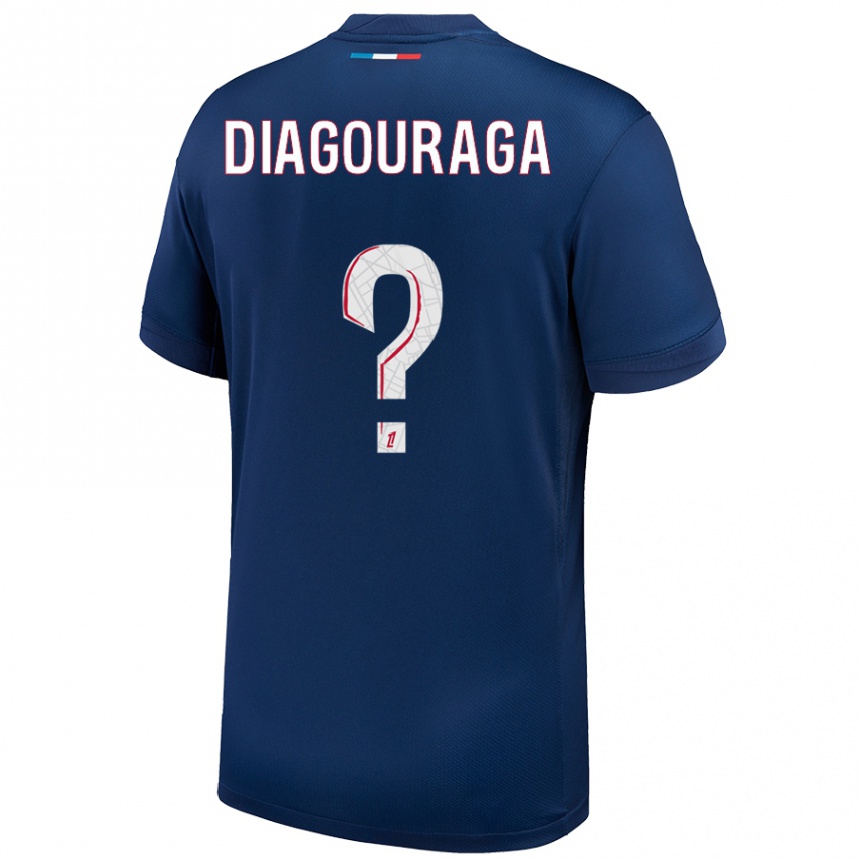 Női Labdarúgás Toumani Diagouraga #0 Sötétkék Fehér Hazai Jersey 2024/25 Mez Póló Ing