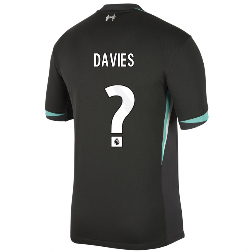 Női Labdarúgás Harvey Davies #0 Fekete Antracit Fehér Idegenbeli Jersey 2024/25 Mez Póló Ing