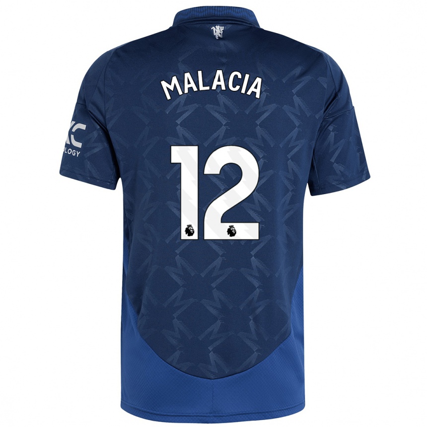 Női Labdarúgás Tyrell Malacia #12 Indigó Idegenbeli Jersey 2024/25 Mez Póló Ing