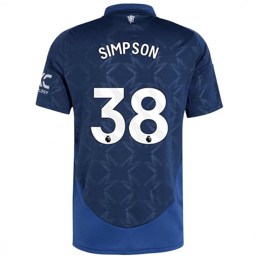 Női Labdarúgás Jess Simpson #38 Indigó Idegenbeli Jersey 2024/25 Mez Póló Ing