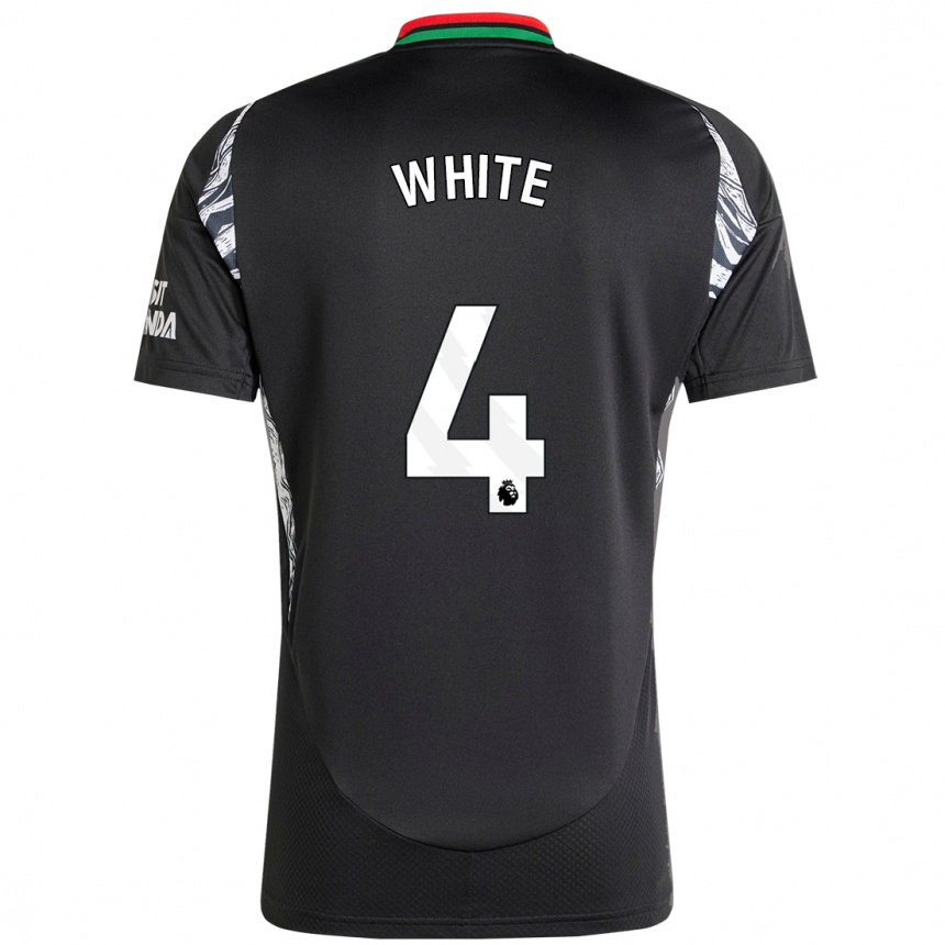 Női Labdarúgás Ben White #4 Fekete Idegenbeli Jersey 2024/25 Mez Póló Ing