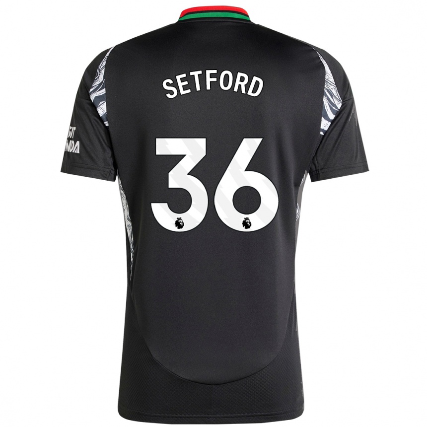 Női Labdarúgás Tommy Setford #36 Fekete Idegenbeli Jersey 2024/25 Mez Póló Ing