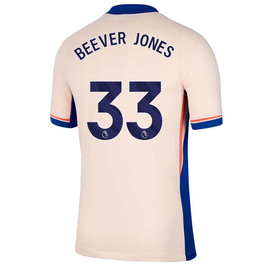 Női Labdarúgás Aggie Beever-Jones #33 Világos Bézs Idegenbeli Jersey 2024/25 Mez Póló Ing