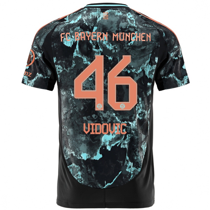 Női Labdarúgás Gabriel Vidovic #46 Fekete Idegenbeli Jersey 2024/25 Mez Póló Ing