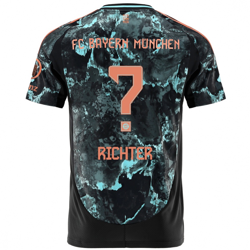 Női Labdarúgás Louis Richter #0 Fekete Idegenbeli Jersey 2024/25 Mez Póló Ing