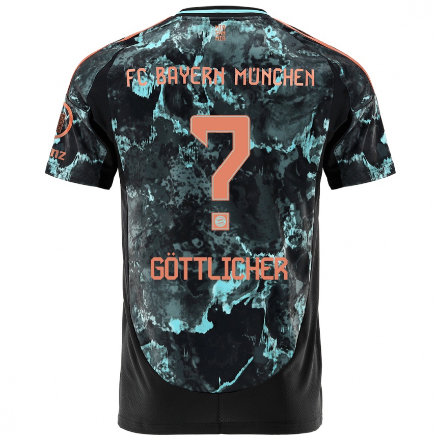 Női Labdarúgás Moritz Göttlicher #0 Fekete Idegenbeli Jersey 2024/25 Mez Póló Ing