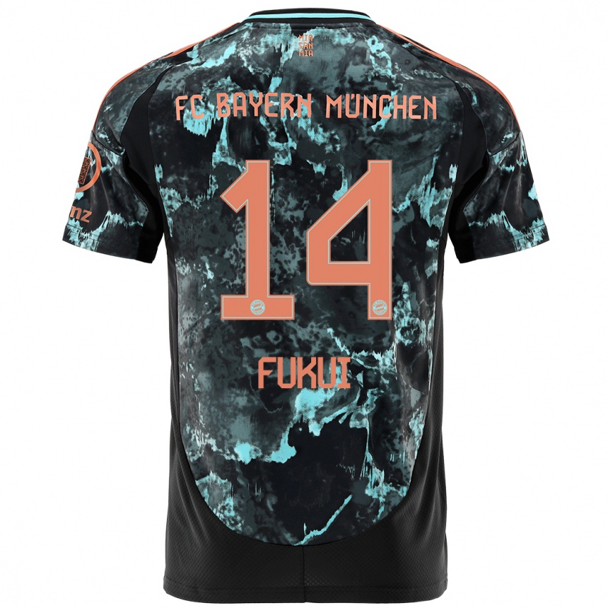 Női Labdarúgás Taichi Fukui #14 Fekete Idegenbeli Jersey 2024/25 Mez Póló Ing