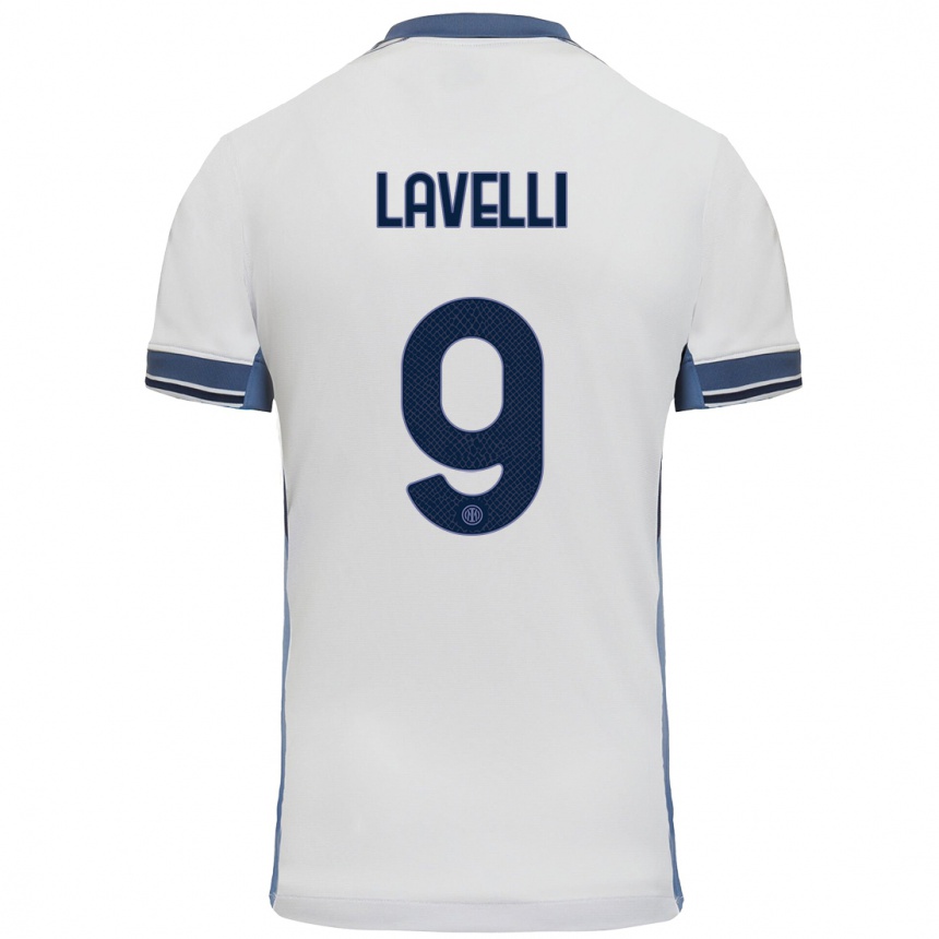 Női Labdarúgás Matteo Lavelli #9 Fehér Szürke Idegenbeli Jersey 2024/25 Mez Póló Ing