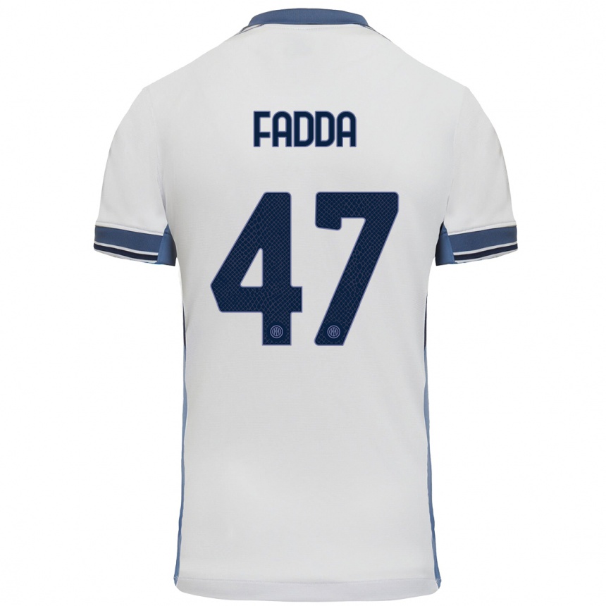 Női Labdarúgás Paola Fadda #47 Fehér Szürke Idegenbeli Jersey 2024/25 Mez Póló Ing