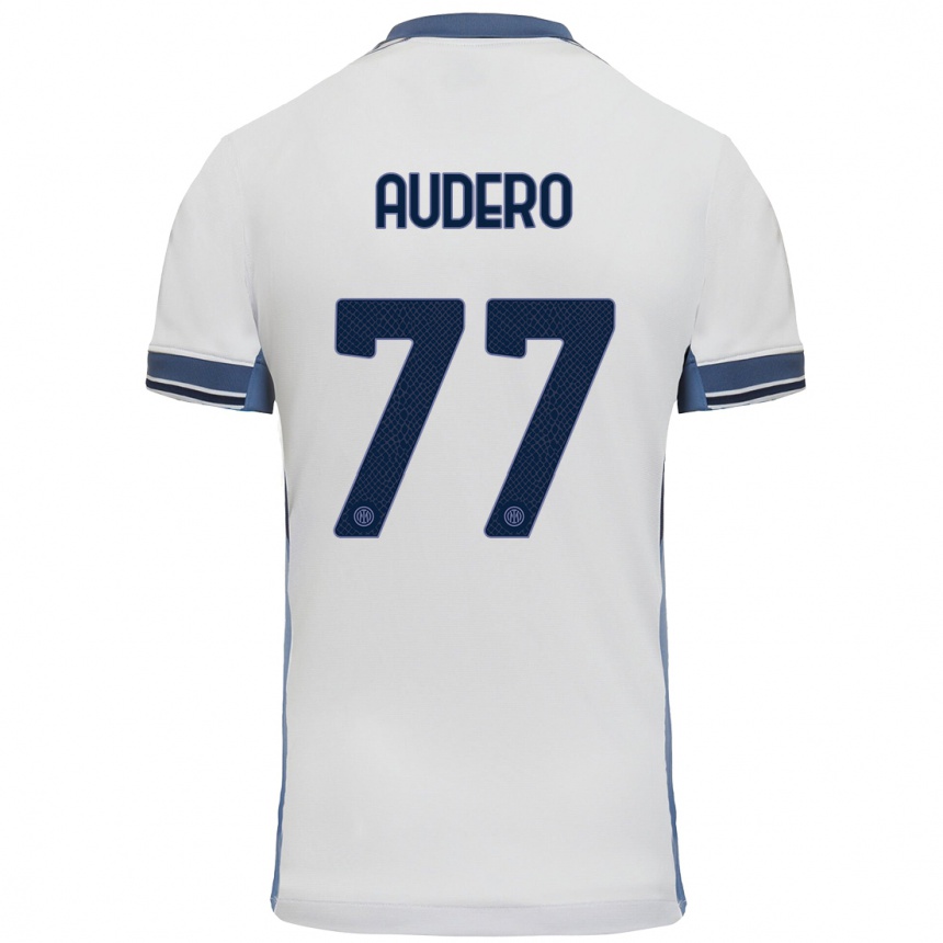 Női Labdarúgás Emil Audero #77 Fehér Szürke Idegenbeli Jersey 2024/25 Mez Póló Ing