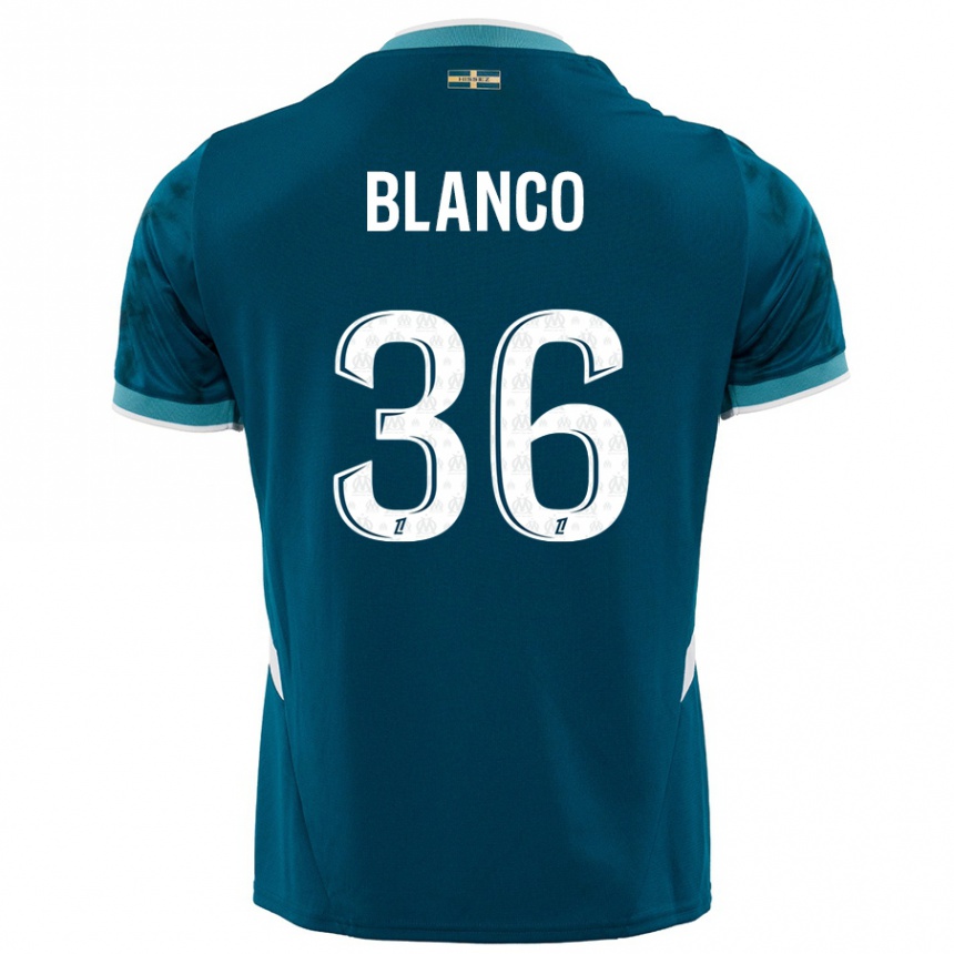 Női Labdarúgás Ruben Blanco #36 Türkizkék Idegenbeli Jersey 2024/25 Mez Póló Ing