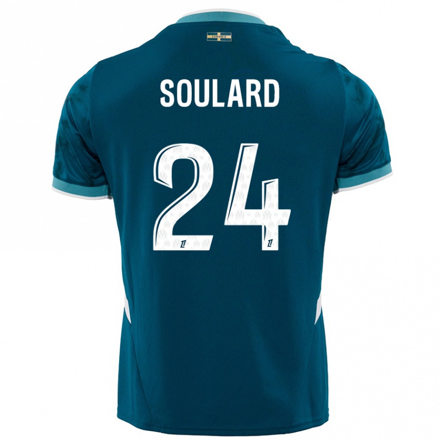 Női Labdarúgás Amandine Soulard #24 Türkizkék Idegenbeli Jersey 2024/25 Mez Póló Ing