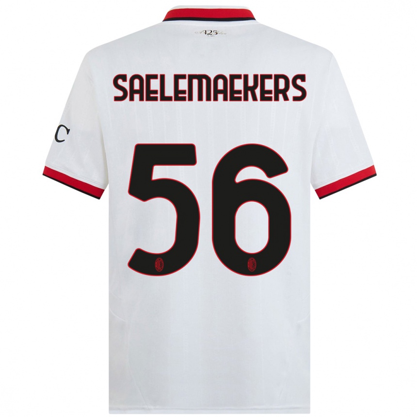 Női Labdarúgás Alexis Saelemaekers #56 Fehér Fekete Piros Idegenbeli Jersey 2024/25 Mez Póló Ing