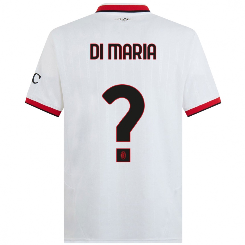 Női Labdarúgás Alessandro Di Maria #0 Fehér Fekete Piros Idegenbeli Jersey 2024/25 Mez Póló Ing