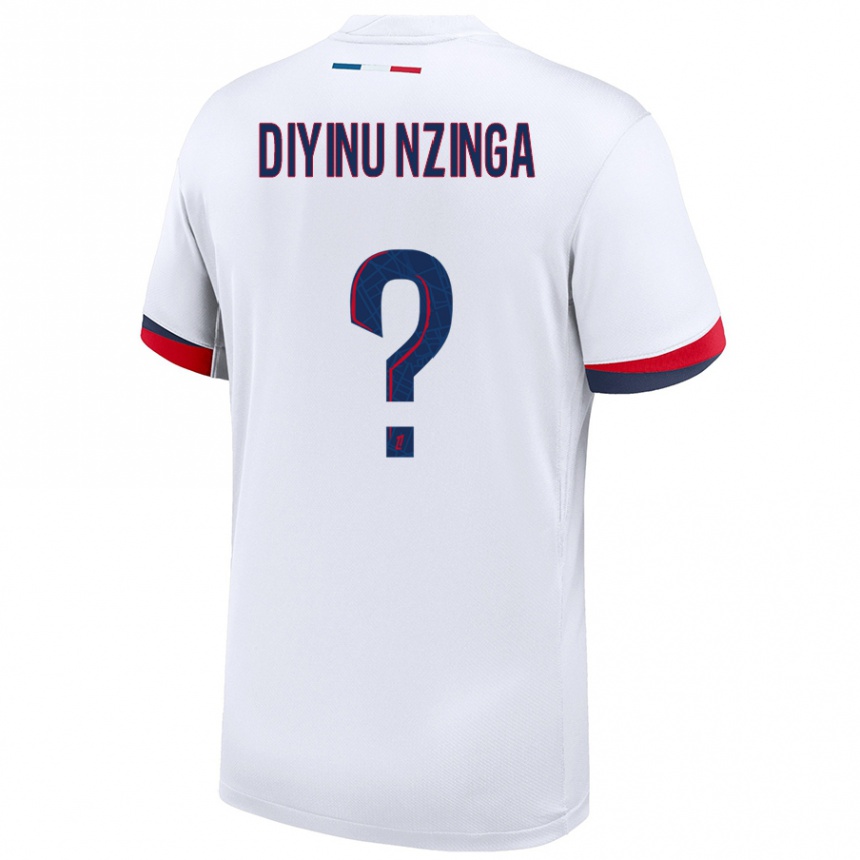 Női Labdarúgás Vainqueur Diyinu Nzinga #0 Fehér Kék Piros Idegenbeli Jersey 2024/25 Mez Póló Ing